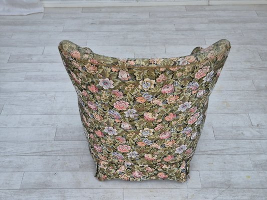 Danish Armchair in Flowers Furniture Fabric., 1970s-TMW-2032492