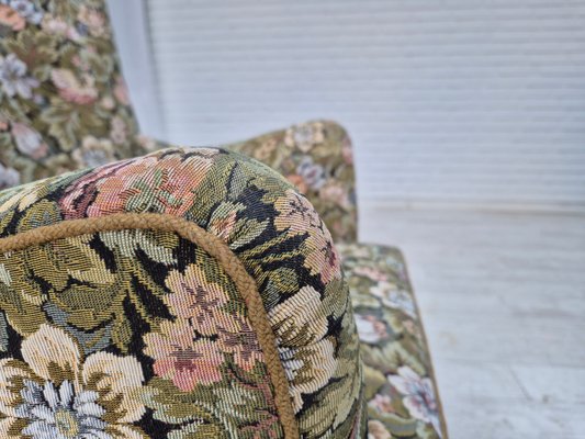 Danish Armchair in Flowers Furniture Fabric., 1970s-TMW-2032492