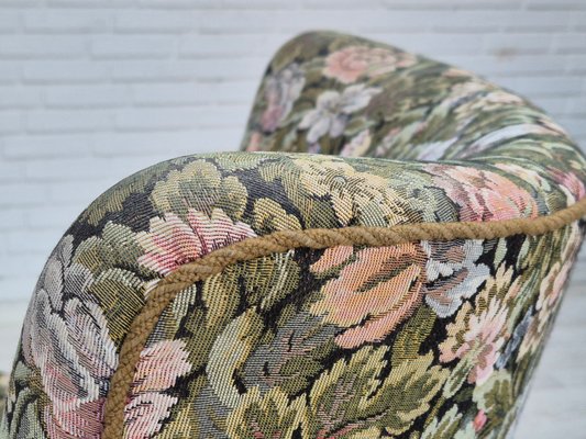 Danish Armchair in Flowers Furniture Fabric., 1970s-TMW-2032492