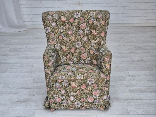 Danish Armchair in Flowers Furniture Fabric., 1970s-TMW-2032492