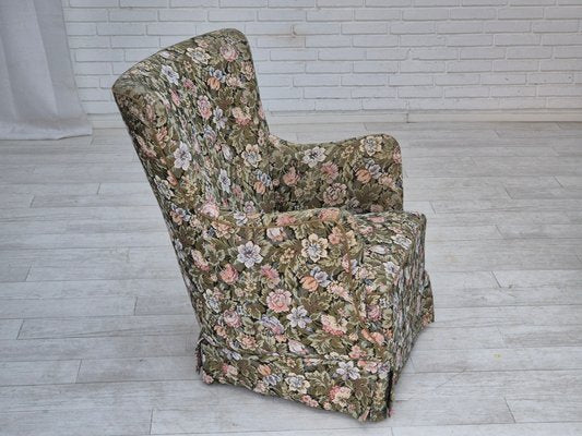 Danish Armchair in Flowers Furniture Fabric., 1970s-TMW-2032492