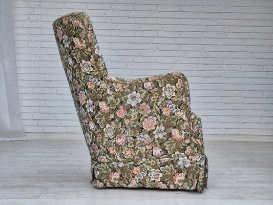 Danish Armchair in Flowers Furniture Fabric., 1970s-TMW-2032492