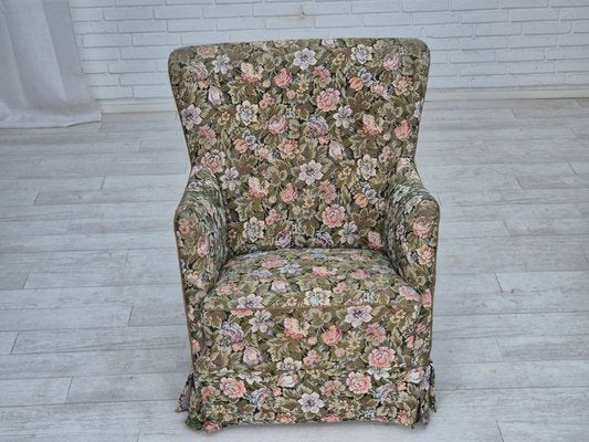 Danish Armchair in Flowers Furniture Fabric., 1970s-TMW-2032492