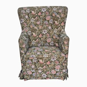 Danish Armchair in Flowers Furniture Fabric., 1970s-TMW-2032492