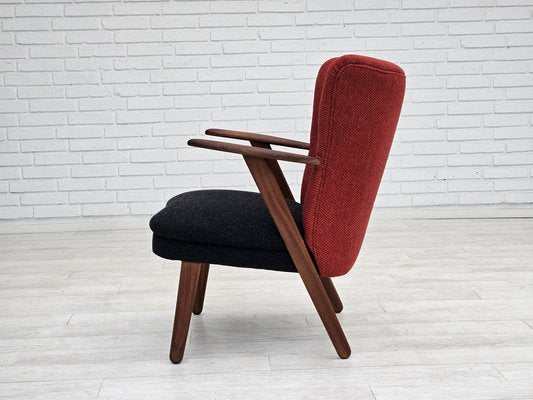 Danish Armchair in Wool & Teak by Erhardsen & Andersen, 1960s-TMW-1725502