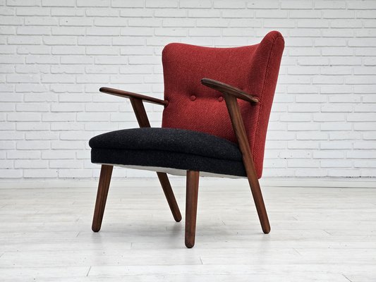 Danish Armchair in Wool & Teak by Erhardsen & Andersen, 1960s-TMW-1725502