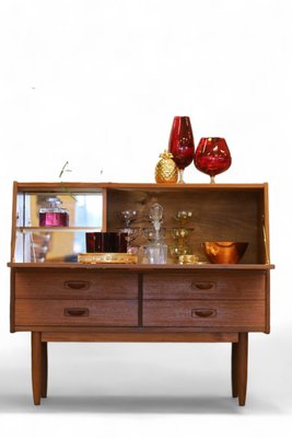 Danish Bar Cabinet in Teak with Slanted Fron, 1960s-BPJ-2024677