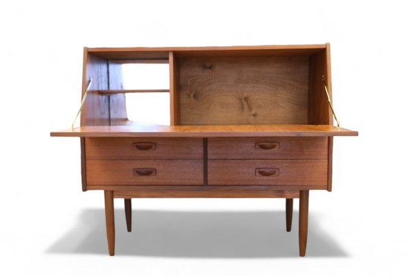 Danish Bar Cabinet in Teak with Slanted Fron, 1960s-BPJ-2024677