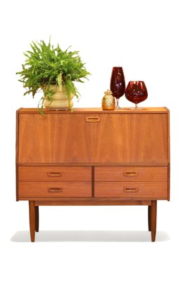 Danish Bar Cabinet in Teak with Slanted Fron, 1960s-BPJ-2024677