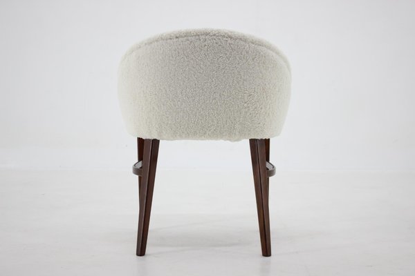 Danish Beech Chair in Sheepskin Fabric, 1960s-TZ-1336907