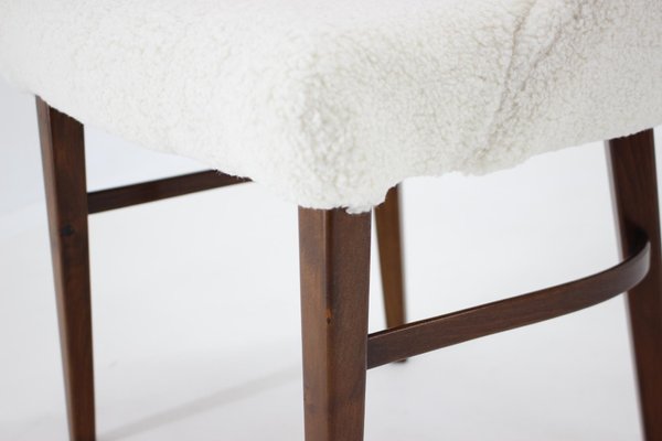 Danish Beech Chair in Sheepskin Fabric, 1960s-TZ-1336907