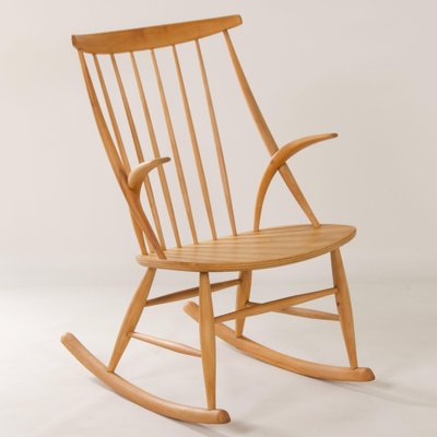 Danish Beech Rocking Chair by Illum Wikelso for Niels Eilsen, 1960s-ZT-1780801