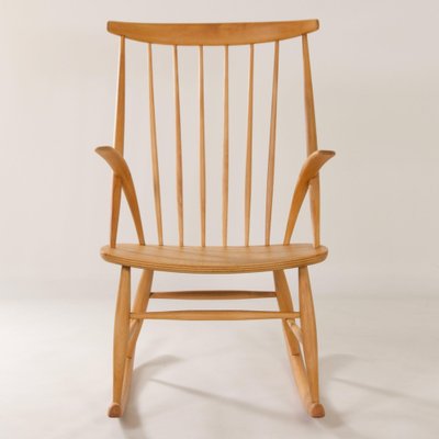 Danish Beech Rocking Chair by Illum Wikelso for Niels Eilsen, 1960s-ZT-1780801