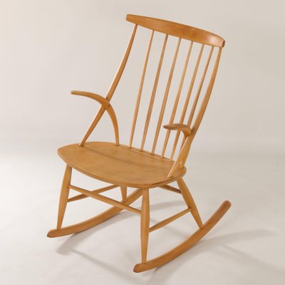 Danish Beech Rocking Chair by Illum Wikelso for Niels Eilsen, 1960s-ZT-1780801