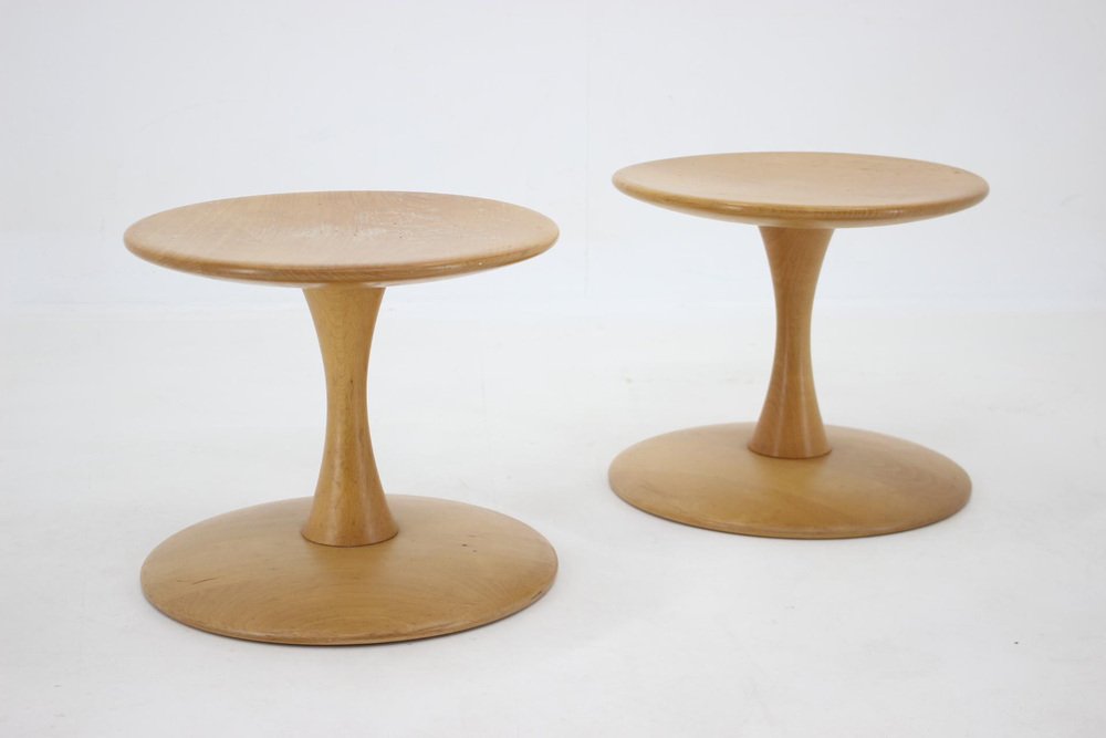 Danish Beech Stools by Nanna Ditzel for Kolds Sawmill, 1960s, Set of 2