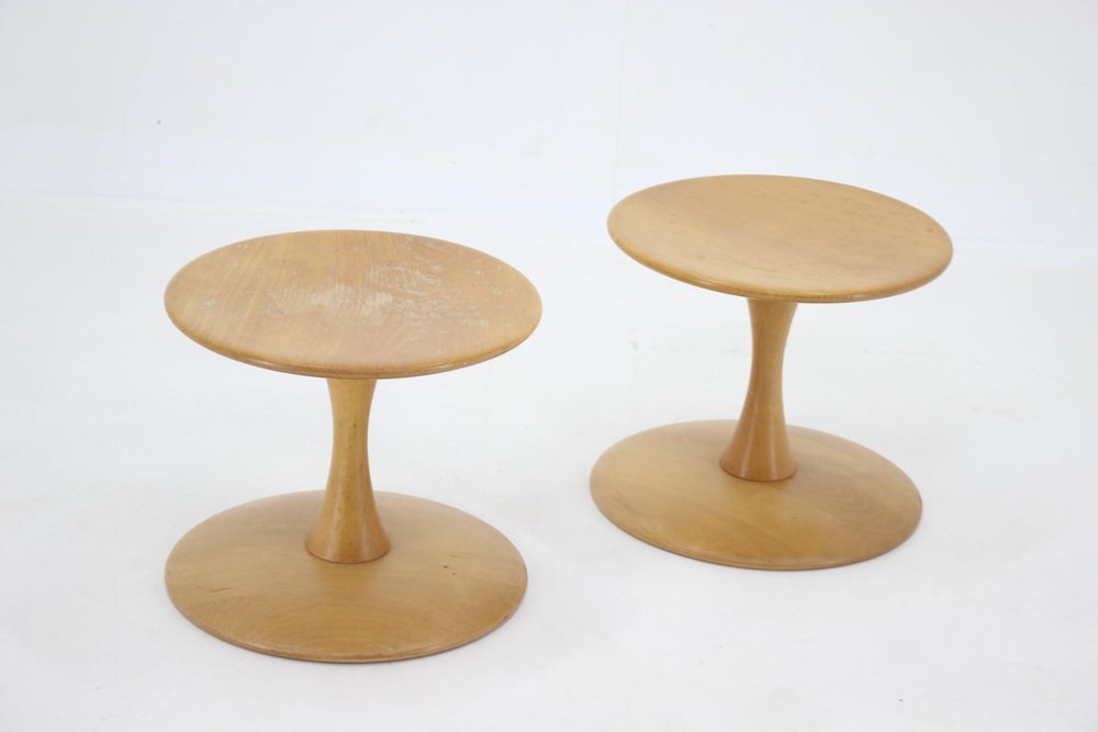 Danish Beech Stools by Nanna Ditzel for Kolds Sawmill, 1960s, Set of 2