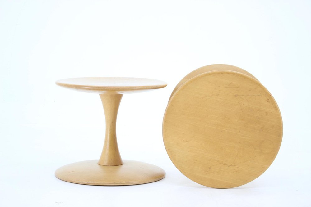 Danish Beech Stools by Nanna Ditzel for Kolds Sawmill, 1960s, Set of 2