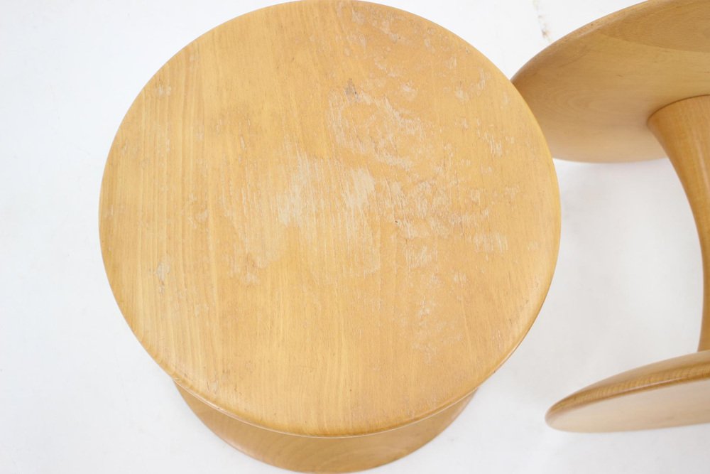 Danish Beech Stools by Nanna Ditzel for Kolds Sawmill, 1960s, Set of 2