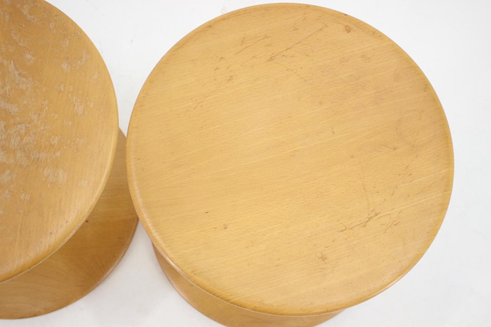 Danish Beech Stools by Nanna Ditzel for Kolds Sawmill, 1960s, Set of 2