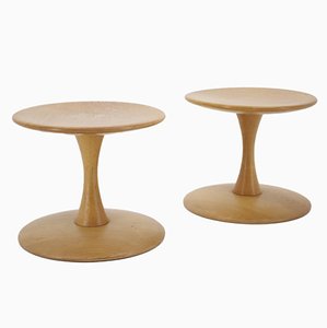 Danish Beech Stools by Nanna Ditzel for Kolds Sawmill, 1960s, Set of 2-TZ-1324168