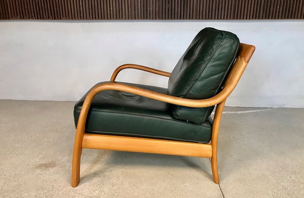 Danish Bentwood & Leather Lounge Chair from Komfort, 1970s-JP-845370