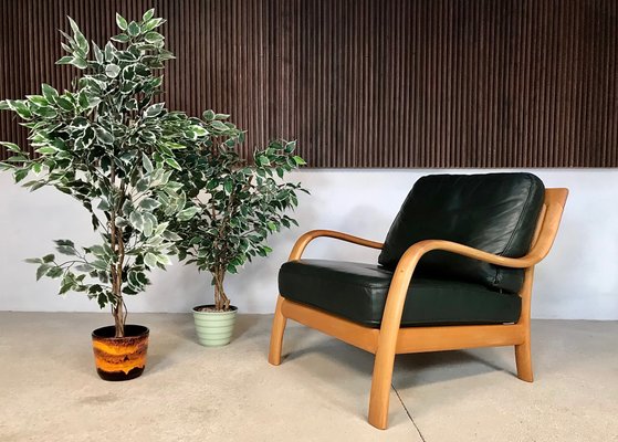 Danish Bentwood & Leather Lounge Chair from Komfort, 1970s-JP-845370