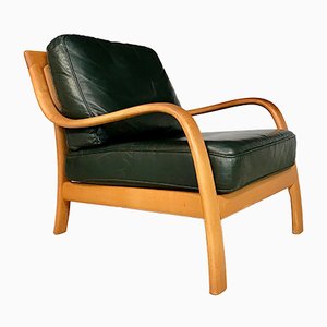 Danish Bentwood & Leather Lounge Chair from Komfort, 1970s-JP-845370