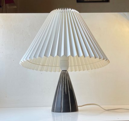 Danish Black and White Glazed Ceramic Table Lamp by Søholm, 1960s-LCR-1396625