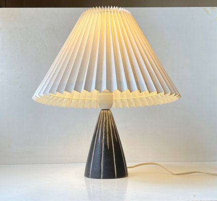 Danish Black and White Glazed Ceramic Table Lamp by Søholm, 1960s-LCR-1396625