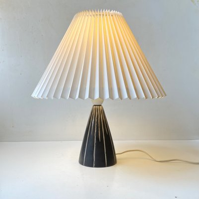 Danish Black and White Glazed Ceramic Table Lamp by Søholm, 1960s-LCR-1396625