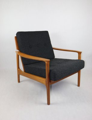 Danish Black Bouclé Lounge Chair, 1970s-UJQ-1790905