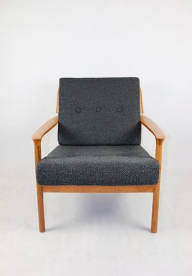 Danish Black Bouclé Lounge Chair, 1970s-UJQ-1790905