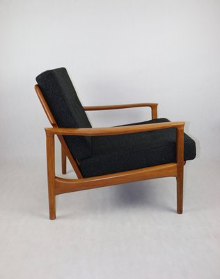 Danish Black Bouclé Lounge Chair, 1970s-UJQ-1790905