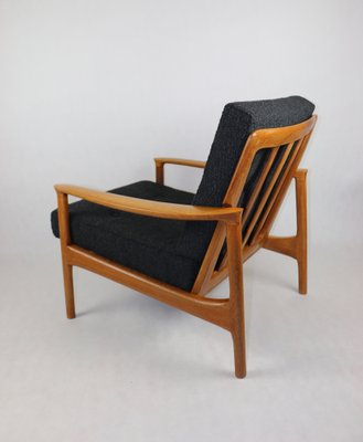 Danish Black Bouclé Lounge Chair, 1970s-UJQ-1790905