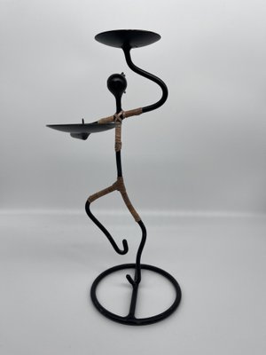 Danish Black Iron Candleholder-AVC-1251568