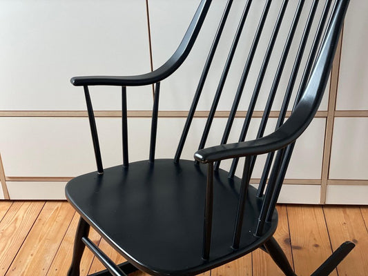 Danish Black Rocking Chair, 1950s