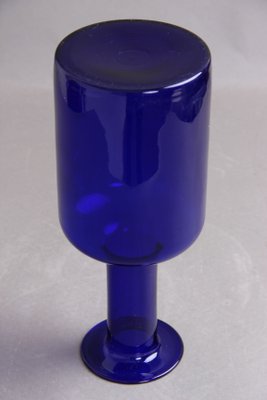 Danish Blue Glass Vase by Otto Bauer for Kastrup Glasværk, 1959-DQ-1422721