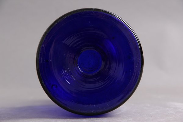 Danish Blue Glass Vase by Otto Bauer for Kastrup Glasværk, 1959-DQ-1422721