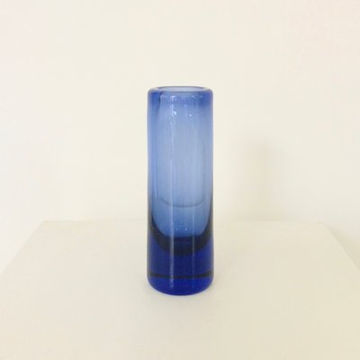 Danish Blue Glass Vase by Per Lütken for Holmegaard, 1950-EW-1175321