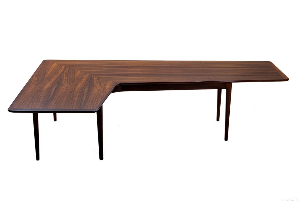 Danish Boomerang Coffee Table in Rosewood, 1960s