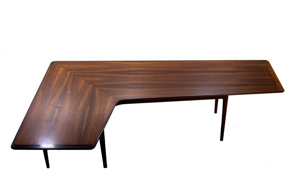 Danish Boomerang Coffee Table in Rosewood, 1960s