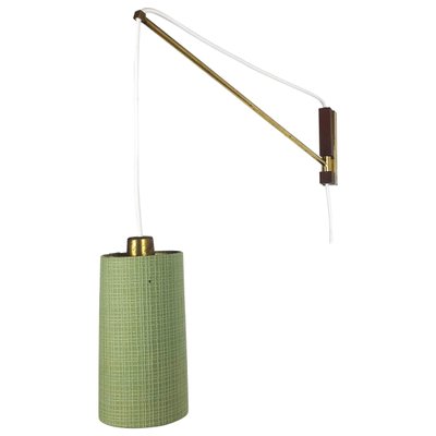 Danish Brass and Teak Wall Light, Denmark, 1960s-QZ-1149908