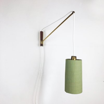 Danish Brass and Teak Wall Light, Denmark, 1960s-QZ-1149908