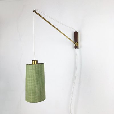 Danish Brass and Teak Wall Light, Denmark, 1960s-QZ-1149908