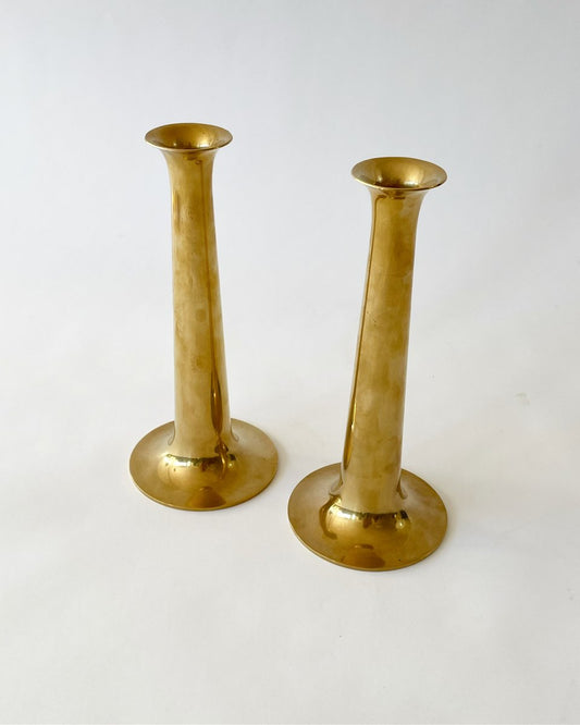 Danish Brass Candleholder by Hans Bolling for Torben Ørskov, 1960s, Set of 2