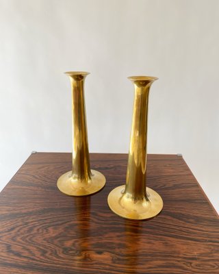 Danish Brass Candleholder by Hans Bolling for Torben Ørskov, 1960s, Set of 2-SFW-1430857