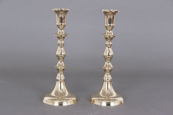 Danish Brass Candleholders, 1950s, Set of 2-DQ-623607