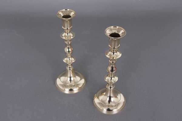 Danish Brass Candleholders, 1950s, Set of 2-DQ-623607