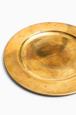 Danish Brass Coaster Dining Plates from Stelton, Set of 14-SC-1137450