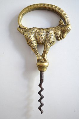 Danish Brass Corkscrew, 1920s-OV-1378537